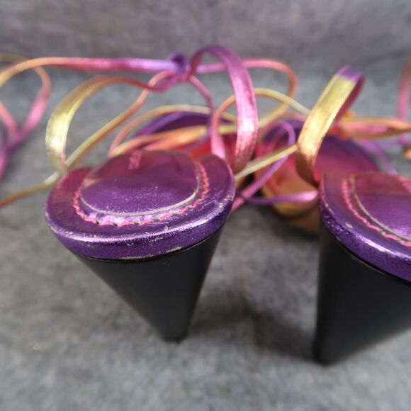 Isabel Marant Shoes Womens 41 Sandals Aliza Ombre Leather Metallic Ankle Wrap - Picture 12 of 16